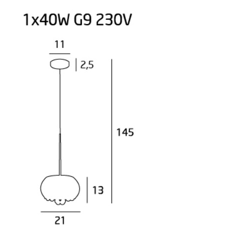Lustra rotunda pendul sticla tip oglinda Prezo Ø 21 cm inaltime reglabila, P0076-01D - Maxlight [2]