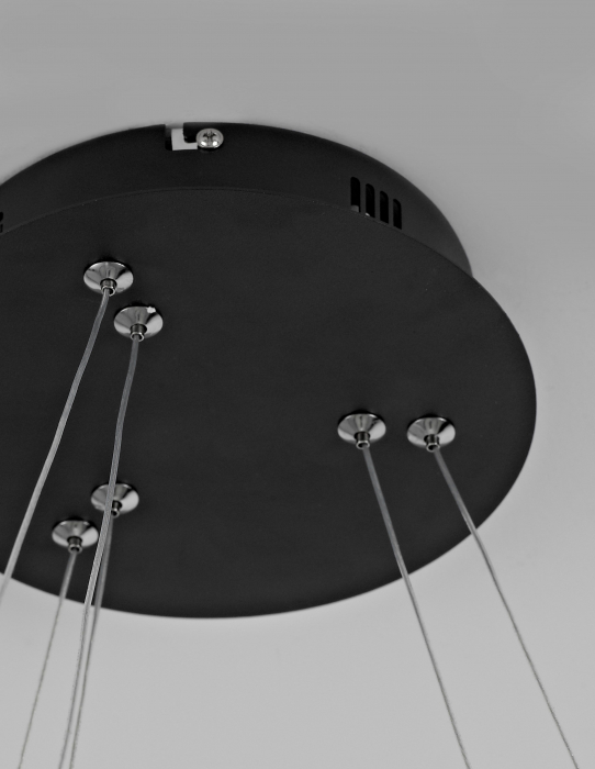 Lustra 2 piese rotunda neagra cu cristale acril Michai Ø67 cm LED dimabil, design lux, 9481092 - Novaluce [6]