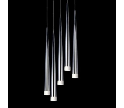 Lustra 5 pendule LED inaltime asimetrica forma con negru/alb/crom Culh 18x257 cm, design modern, metal, AZ 0134 - Azzardo [2]