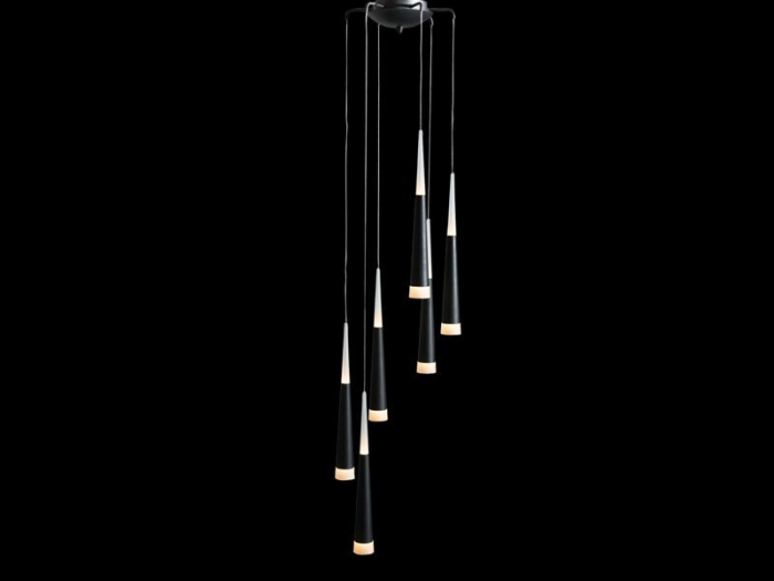 Lustra 6 pendule LED neagra/crom Hermina 35x190 cm, design modern, luminare la ambele capete, AZ 0956 - Azzardo [5]