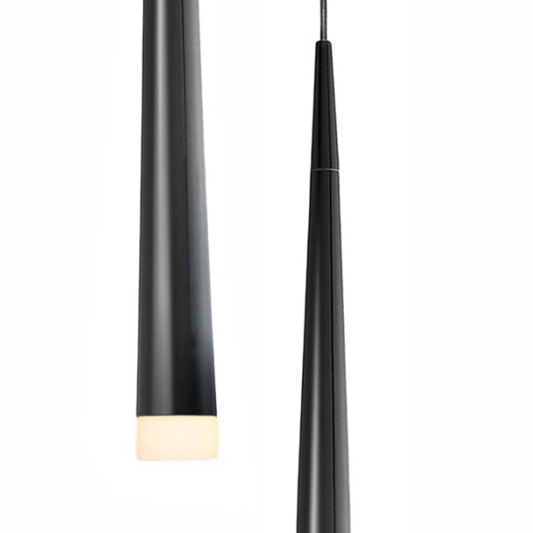 Lustra 8 pendule LED inaltime asimetrica forma con negru/alb/crom Culh 35x280 cm, design modern, metal, AZ 0257 - Azzardo [6]