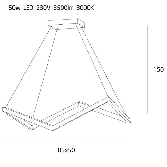 Lustra alba iluminare LED Aleksi 85x50 cm metal/acril, inaltime reglabila, P0364 - Maxlight [3]