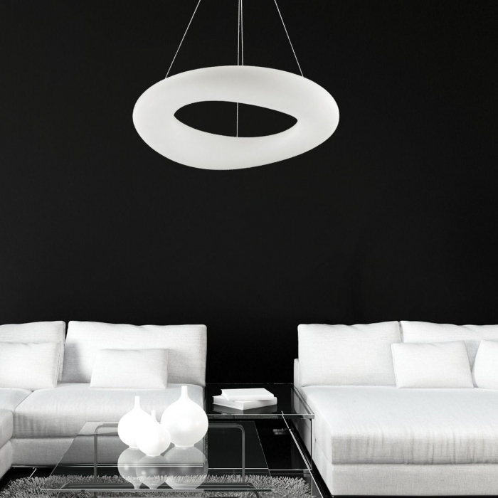 Lustra alba iluminare LED LIMA Ø 60 cm, inaltime reglabila, 003064-009107 - Zumaline [3]