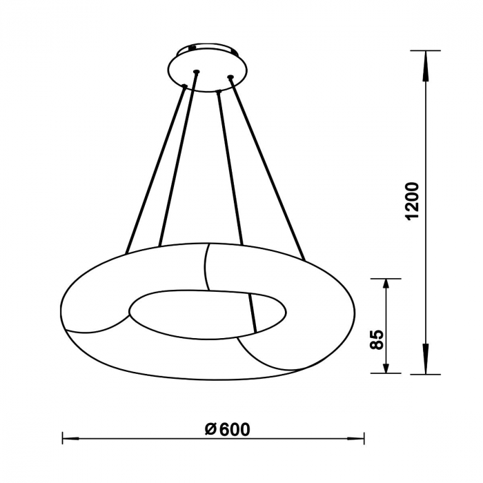 Lustra alba iluminare LED LIMA Ø 60 cm, inaltime reglabila, 003064-009107 - Zumaline [2]