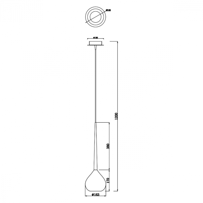Lustra alba LIBRA tip pendul, inaltime reglabila, metal/sticla, 003064-001045 - Zumaline [3]