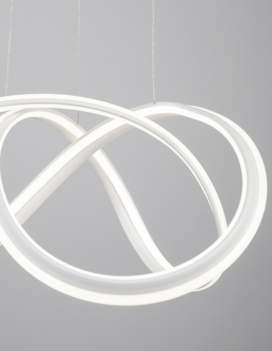 Lustra alba/neagra forma bucla Kanta 52 cm, iluminare LED dimabila, design modern, 9104721 - Novaluce [3]