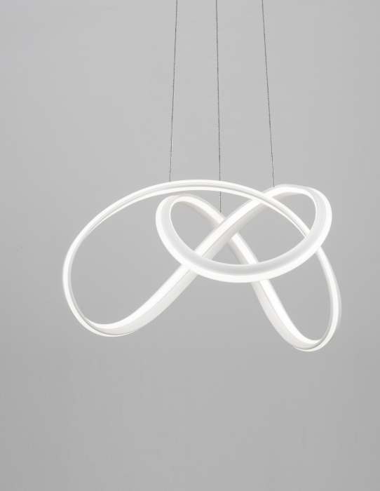 Lustra alba/neagra forma bucla Kanta 52 cm, iluminare LED dimabila, design modern, 9104721 - Novaluce [2]