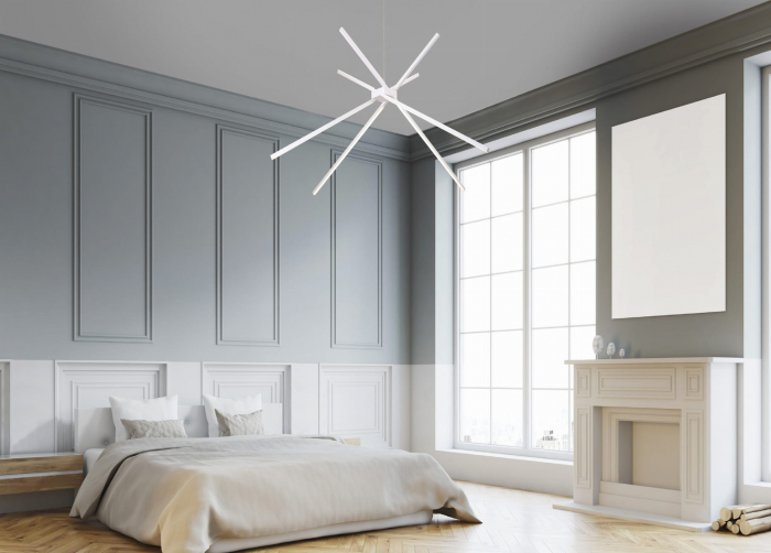 Lustra alba/neagra iluminare LED Risela Ø 114 cm metal/acril, inaltime reglabila, P0412 - Maxlight [3]
