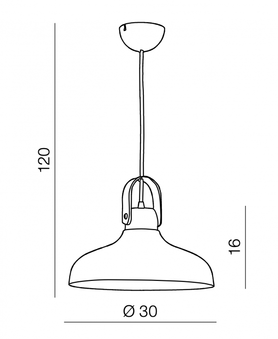 Lustra alba pe fir Hozan Ø 30 cm, metal si piele, design modern, AZ 1289 - Azzardo [2]