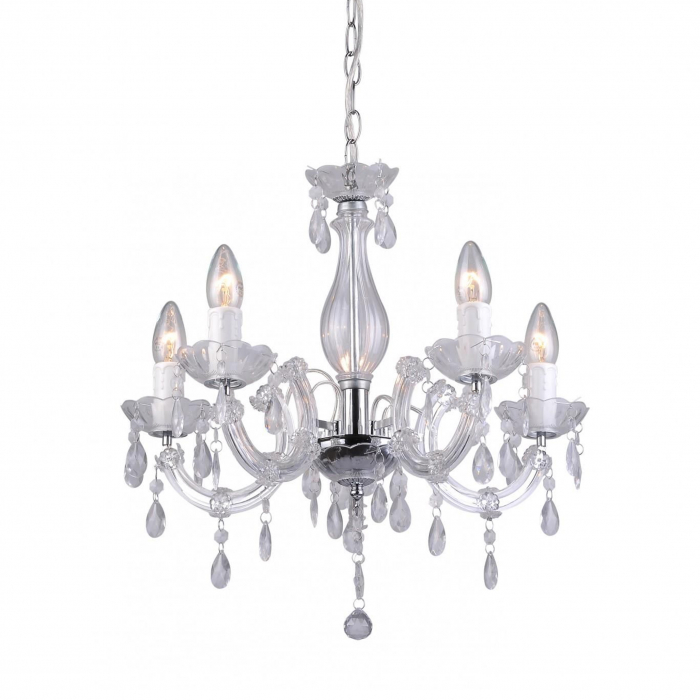 Lustra alba pe lant design clasic MAGNOLIA 48 cm metal, 003064-001622 - Zumaline [2]