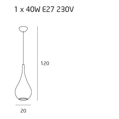Lustra alba pendul tip picatura Reane Ø 20 cm din metal, inaltime reglabila, P0235 - Maxlight [2]