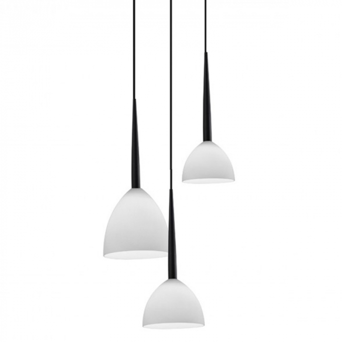 Lustra alba suspendata cu 3 pendule Kees, sticla/metal negru, design modern, AZ 3333 - Azzardo [4]