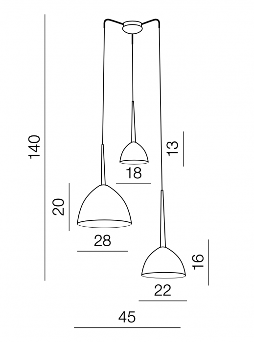 Lustra alba suspendata cu 3 pendule Kees, sticla/metal negru, design modern, AZ 3333 - Azzardo [3]