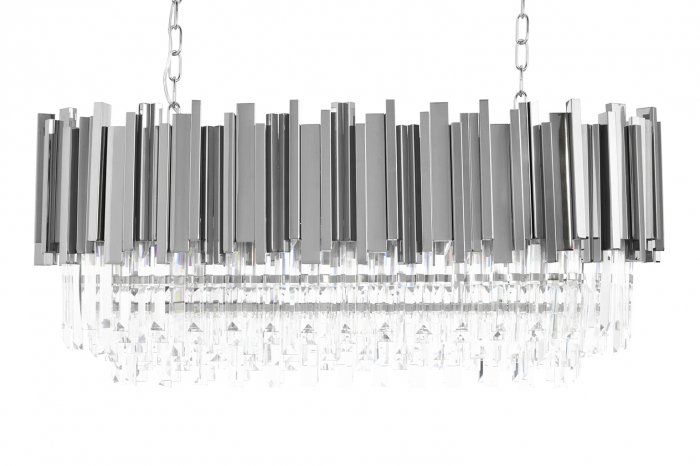 Lustra argintie crom design lux Imperio Long cu cristale 90x30 cm, DW-D5689S.SILVER - King [2]