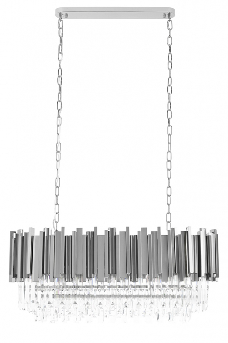 Lustra argintie crom design lux Imperio Long cu cristale 90x30 cm, DW-D5689S.SILVER - King [3]