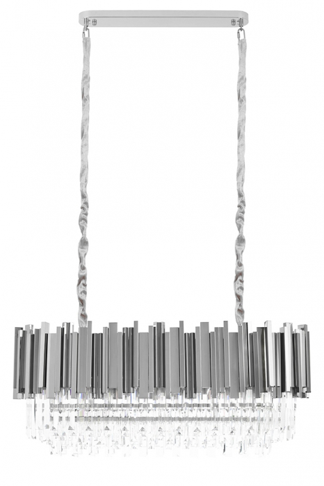 Lustra argintie crom design lux Imperio Long cu cristale 90x30 cm, DW-D5689S.SILVER - King [4]
