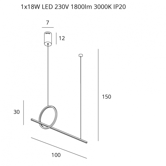 Lustra aurie cu iluminare LED Shiko Ø 100x30 cm otel inoxidabil, inaltime reglabila, P0390 - Maxlight [3]