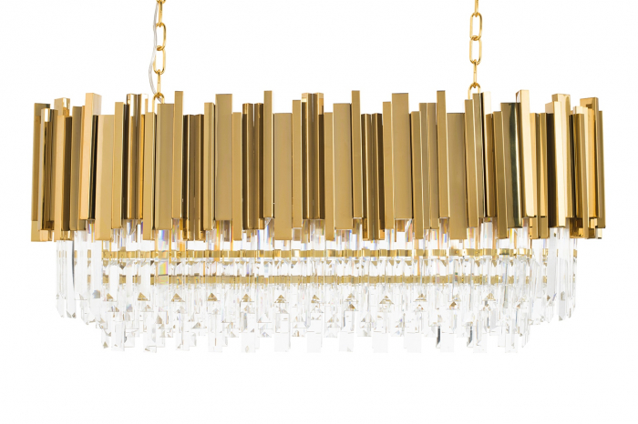 Lustra aurie design lux Imperio Long cu cristale 90x30 cm, DW-D5689S.GOLD - King [2]