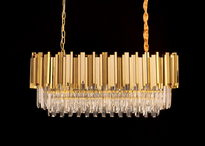 Lustra aurie design lux Imperio Long cu cristale 90x30 cm, DW-D5689S.GOLD - King [4]
