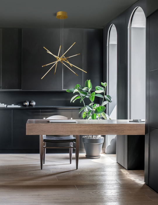 Lustra aurie/neagra dimabila Rocco LED 85 cm cu abajur ajustabil tip bete, design modern, 9180783 - Novaluce [8]