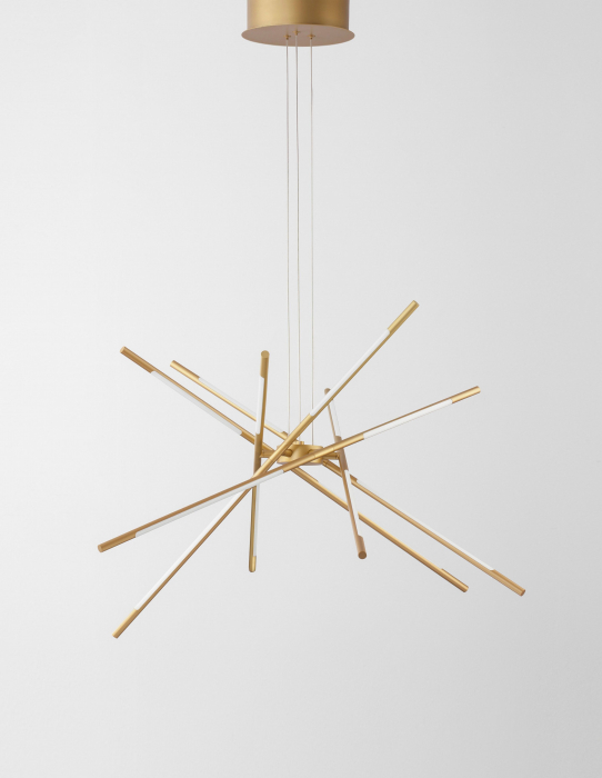 Lustra aurie/neagra dimabila Rocco LED 85 cm cu abajur ajustabil tip bete, design modern, 9180783 - Novaluce [10]