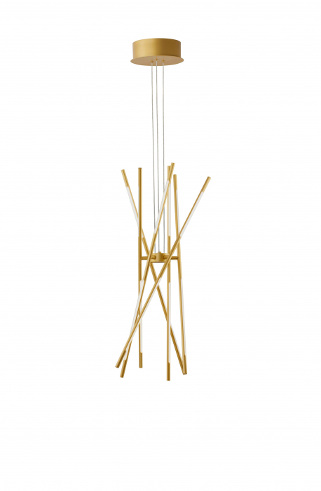 Lustra aurie/neagra dimabila Rocco LED 85 cm cu abajur ajustabil tip bete, design modern, 9180783 - Novaluce [13]