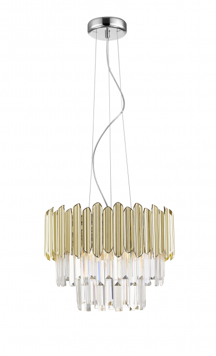 Lustra aurie forma rotunda GLADIUS 41 cm cristal, 003064-020107 - Zumaline [2]