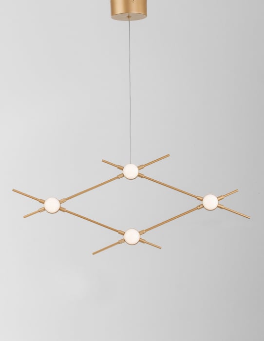 Lustra aurie metal Molecule 4 becuri, iluminare LED, 9180674 - Novaluce [6]