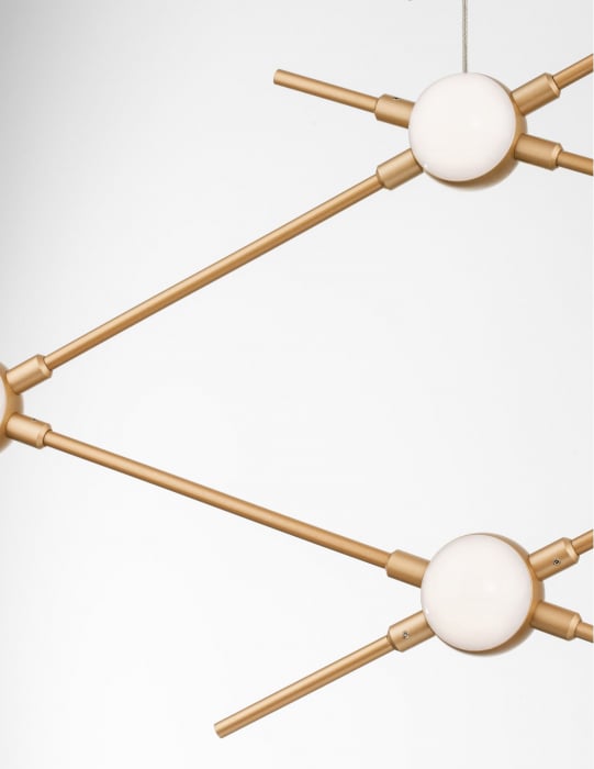 Lustra aurie metal Molecule 4 becuri, iluminare LED, 9180674 - Novaluce [3]