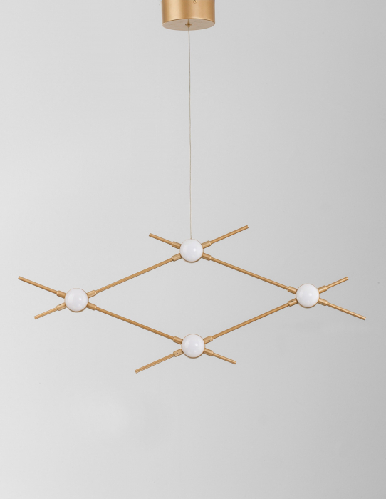 Lustra aurie metal Molecule 4 becuri, iluminare LED, 9180674 - Novaluce [5]