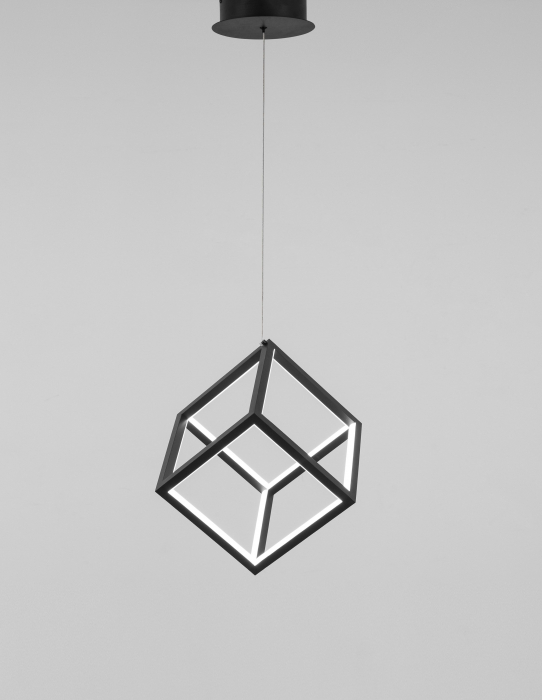 Lustra aurie/neagra dimabila LED forma cub Gerho 25x25 cm, design minimalist, 9818251 - Novaluce [3]