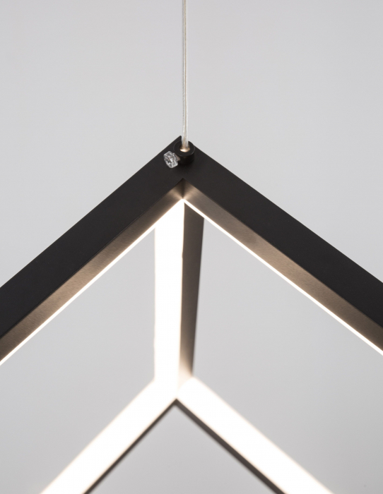 Lustra aurie/neagra dimabila LED forma cub Gerho 25x25 cm, design minimalist, 9818251 - Novaluce [5]
