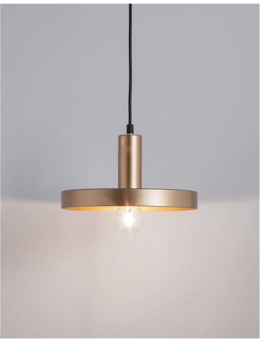 Lustra aurie/neagra moderna Hindia, pendul metal Ø 25 cm, inaltime reglabila, 9417053 - Novaluce [12]