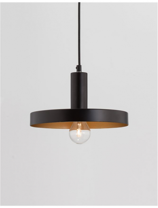 Lustra aurie/neagra moderna Hindia, pendul metal Ø 25 cm, inaltime reglabila, 9417053 - Novaluce [3]