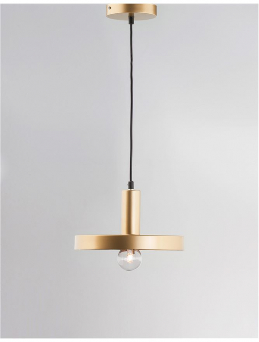 Lustra aurie/neagra moderna Hindia, pendul metal Ø 25 cm, inaltime reglabila, 9417053 - Novaluce [11]