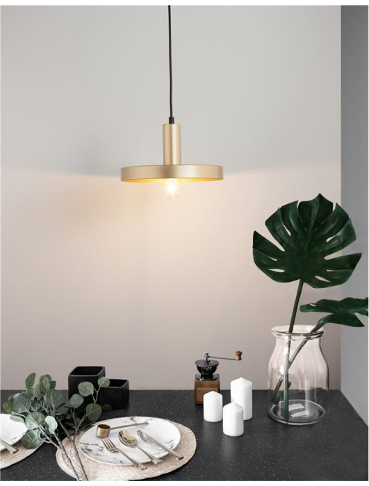 Lustra aurie/neagra moderna Hindia, pendul metal Ø 25 cm, inaltime reglabila, 9417053 - Novaluce [8]