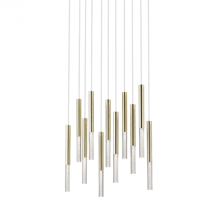 Lustra aurie ONE cu 11 pendule cilindrice cu iluminare LED, inaltime reglabila, 003064-009126 - Zumaline [2]