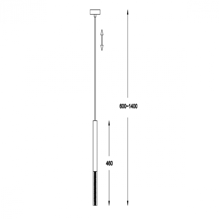 Lustra aurie ONE pendul cilindric cu iluminare LED, inaltime reglabila, 003064-009120 - Zumaline [3]