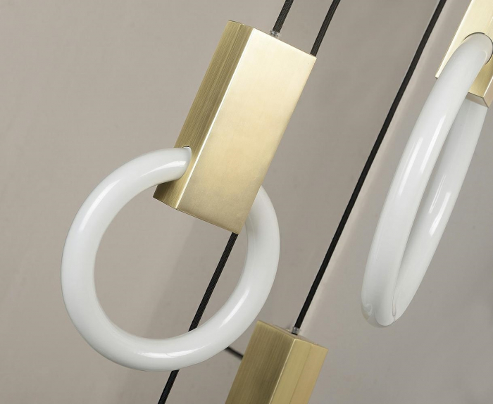 Lustra aurie pendul Hopper 30/40 cm Ø, iluminare LED, design minimalist, XCP9149-1-40 - King [6]
