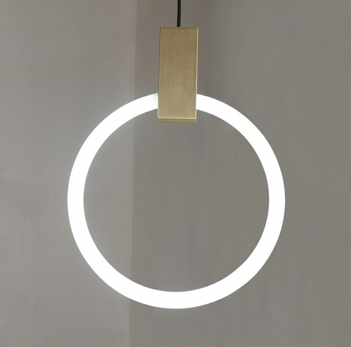 Lustra aurie pendul Hopper 30/40 cm Ø, iluminare LED, design minimalist, XCP9149-1-40 - King [2]
