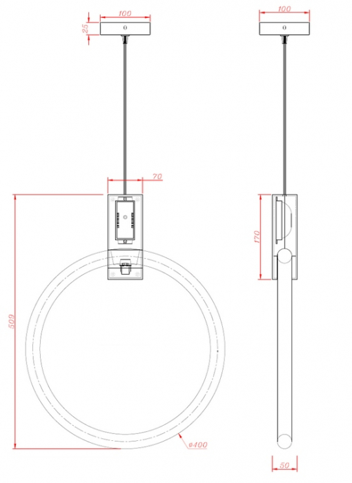 Lustra aurie pendul Hopper 30/40 cm Ø, iluminare LED, design minimalist, XCP9149-1-40 - King [3]