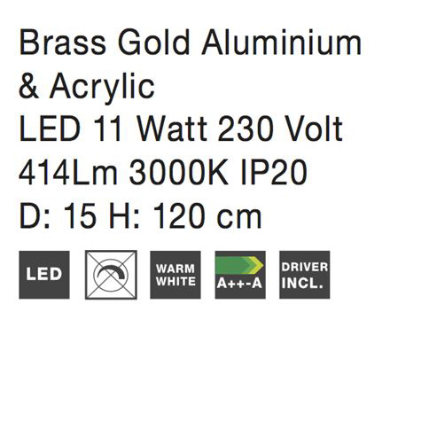 Lustra aurie pendul LED premium Oriana, metal, Ø 15 cm, inaltime reglabila, 1703301201 - Novaluce [5]