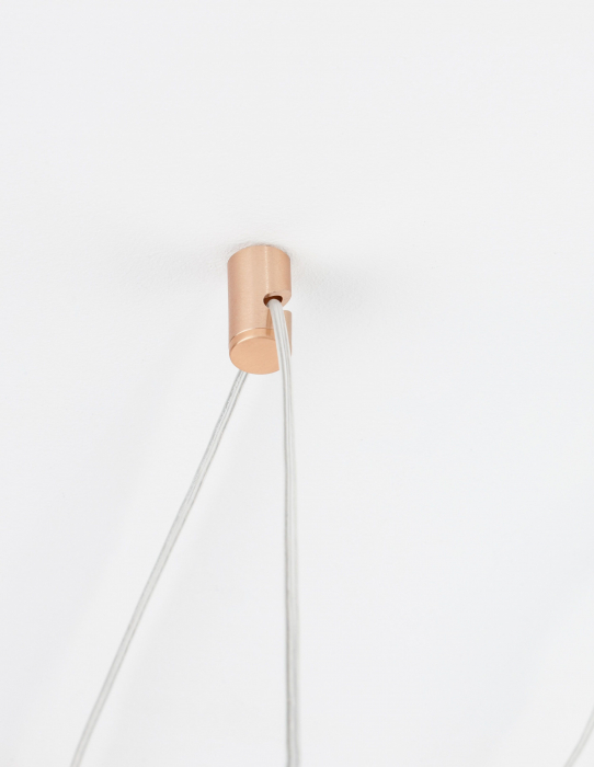 Lustra aurie perete-tavan cu 3 pendule LED pe cablu lung Kalila, design modern, sticla/metal, 9028813 - Novaluce [6]