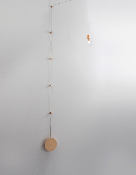 Lustra aurie perete-tavan cu pendul pe cablu lung Kalila, design modern, sticla/metal, 9028811 - Novaluce [2]