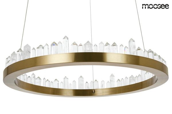 Lustra aurie rotunda design lux Anubis cu cristale sticla, 60x60 cm, MSE010100125 - King [2]