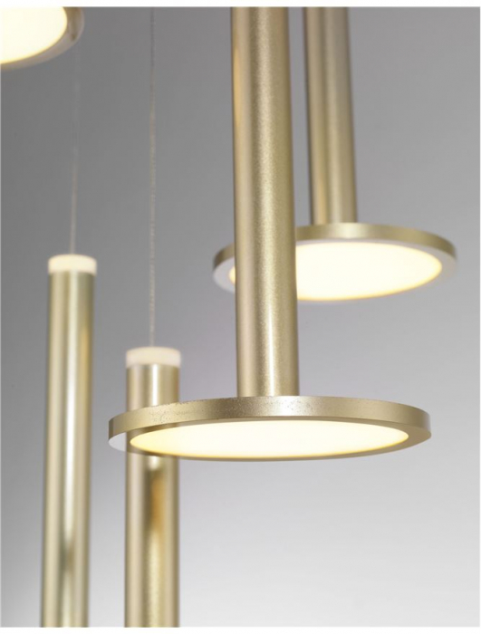 Lustra aurie rotunda LED lux Oriana, cu 5 pendule metal, Ø 41 cm, inaltime reglabila, 1703301202 - Novaluce [3]