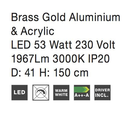 Lustra aurie rotunda LED lux Oriana, cu 5 pendule metal, Ø 41 cm, inaltime reglabila, 1703301202 - Novaluce [5]