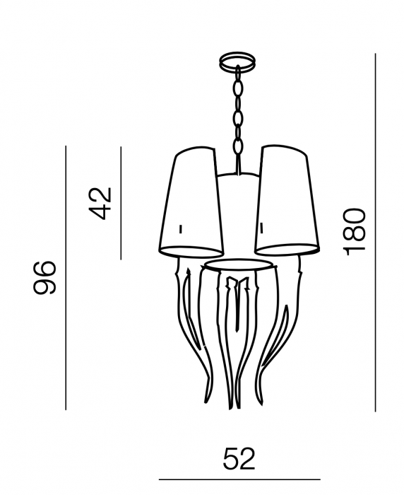 Lustra/candelabru cu 3 brate Ester, abajur textil alb/negru, detalii metal crom, AZ 1344 - Azzardo [3]
