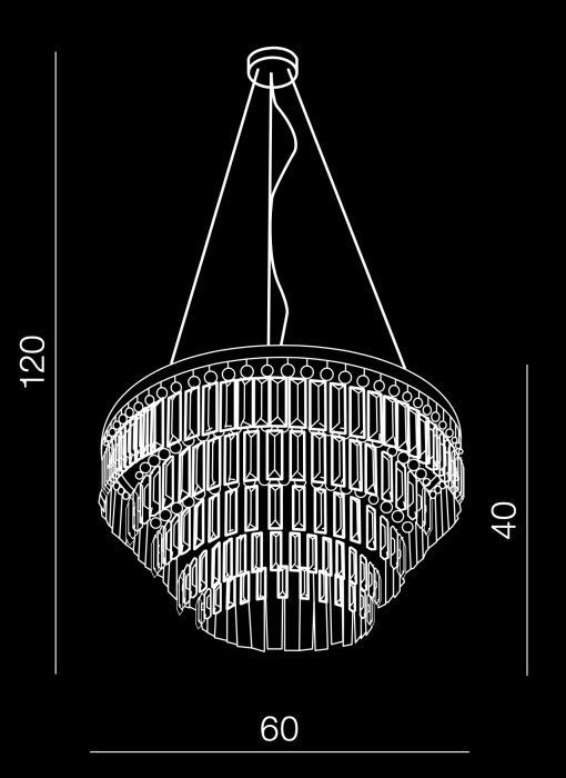 Lustra/candelabru de lux rotund cu cristale Yan, 60x40 cm, 5 becuri, AZ 2107 - Azzardo [3]