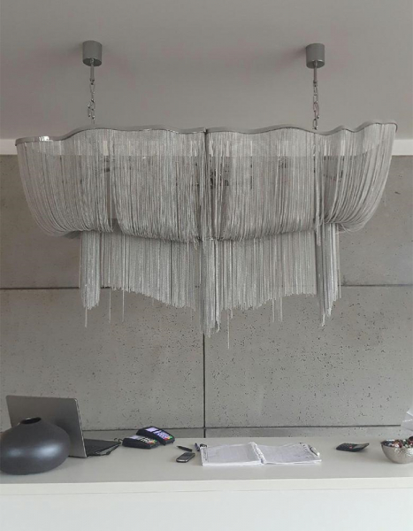 Lustra/candelabru design lux Beyle, 160x40 cm, aluminiu crom, 1080S3 - King [7]